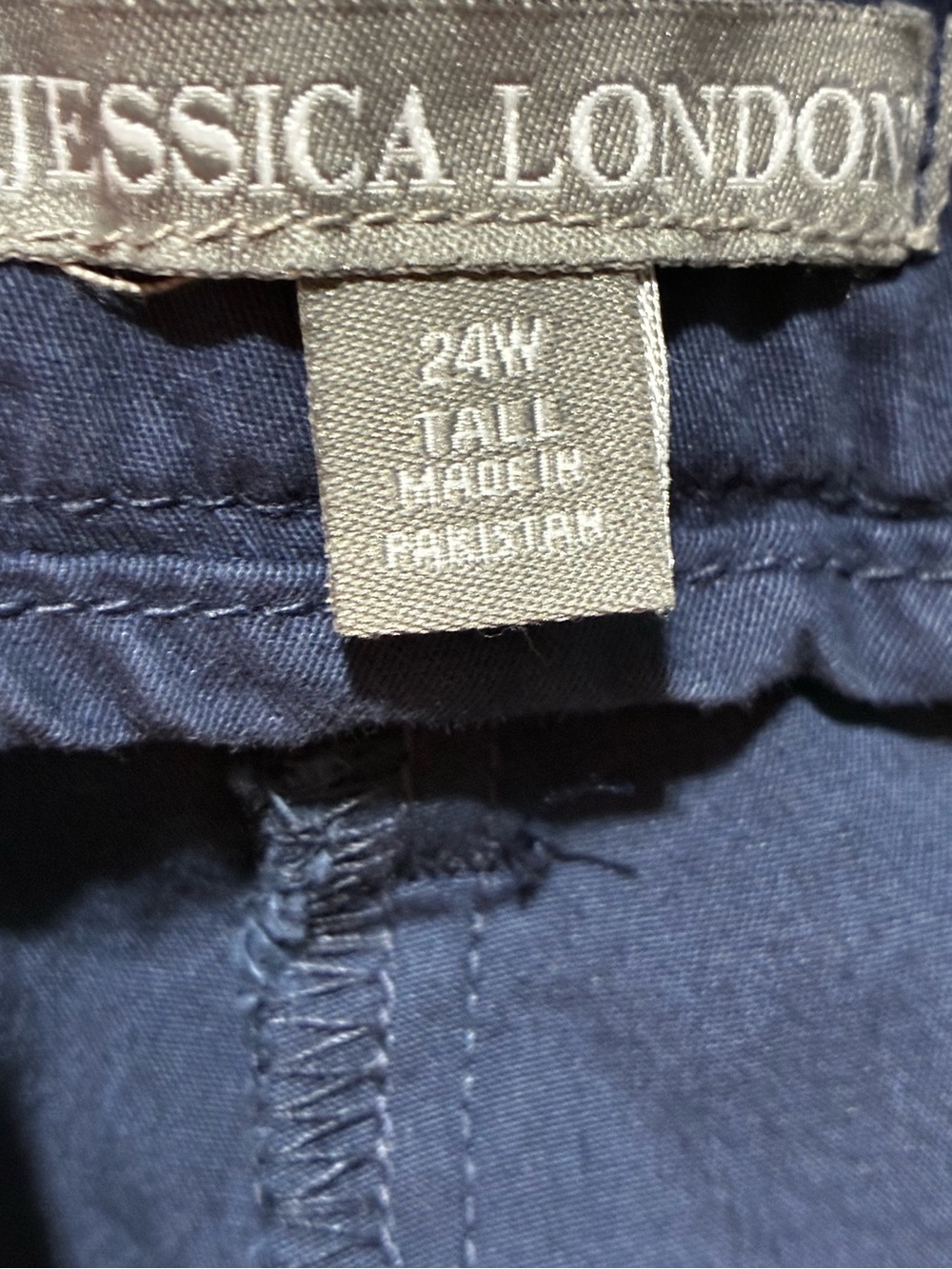 3For$20 Jessica London Navy Blue Chino Pants size: 24W Tall New - Picture 5 of 5